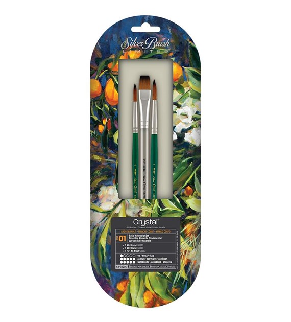 Crystal Golden Taklon GOOD 3Pc Basic W/C Set  -kpl