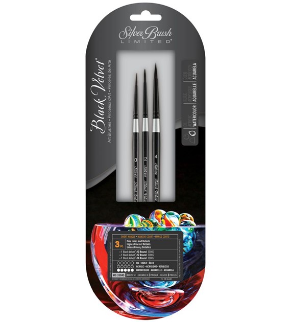 Black Velvet 3 Pc Detail Round W/C Set -kpl.p.