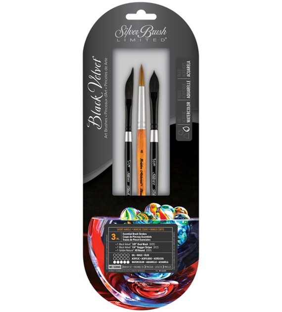 Black Velvet 3 Pc Essential Strokes W/C Set -kpl.p