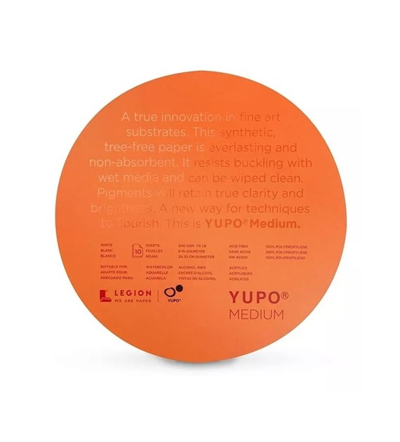 Yupo blok koło 20,32cm 200g 10ark