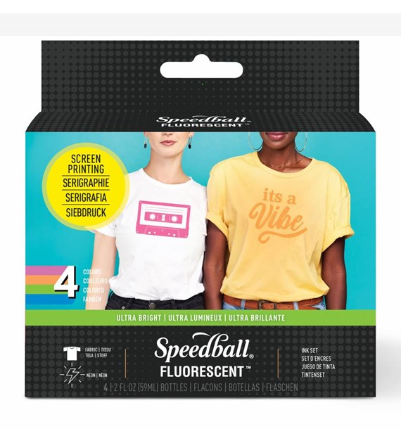 SB Screen Printing Fabric Fluo Ink Set 4x59ml