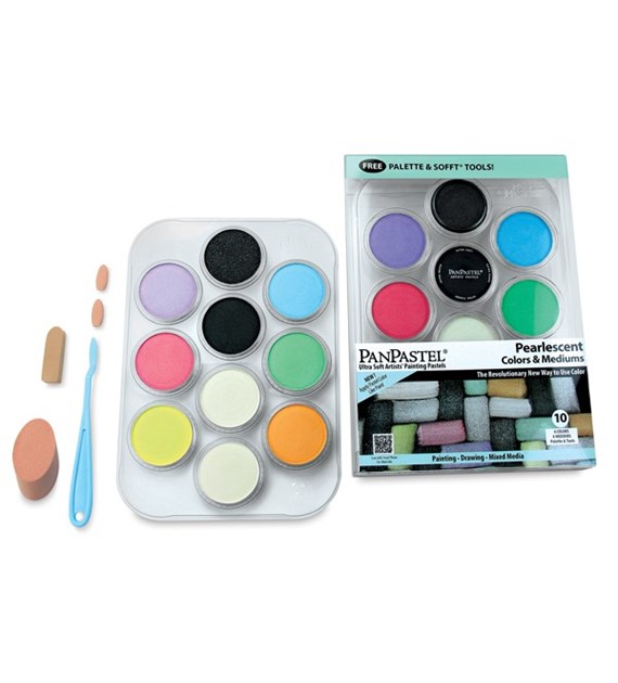 PanPastel Zestaw 10 HG 6 perłowych k.+4 media
