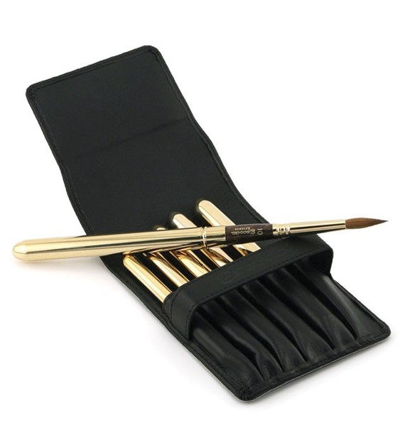 E RESERVA 6 GOLD TRAVEL 1240 SET IN LEATHER CASE