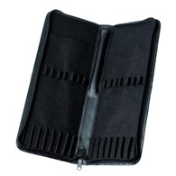 E 8905 BLACK LEATHER CASE L/H - piórnik na pędzle