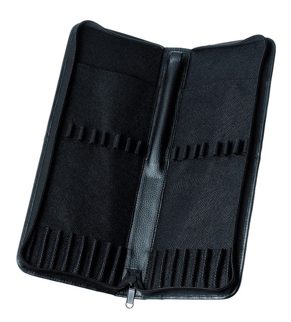 E 8905 BLACK LEATHER CASE L/H - piórnik na pędzle