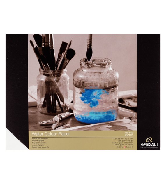 Rembrandt WC Paper 25% cot CP 13,5x18 300g 20a-blo