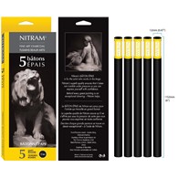 NITRAM Węgiel rysunkowy natur. okrągły 12mm - 5szt