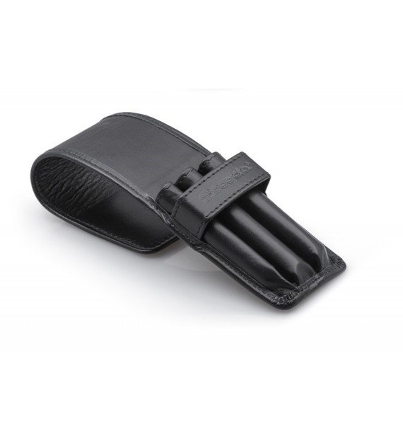 E 8781 BLACK LEATHER CASE - piórnik na 3 pędzle