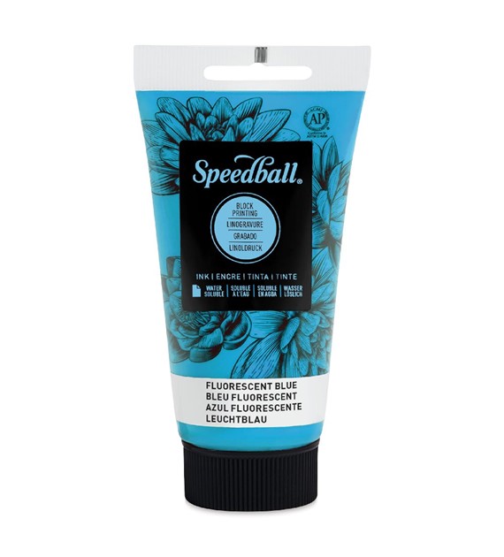 SB Water-Soluble Block Ink Fluo Blue 75ml -farba