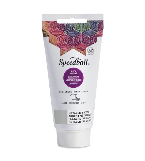 SB Fabric Block Printing Ink Metallic silver 75ml
