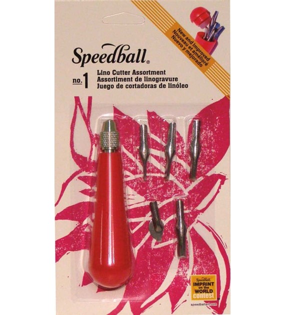 SB Zestaw dłut do linorytu uchwyt+5 ostrzy Blister