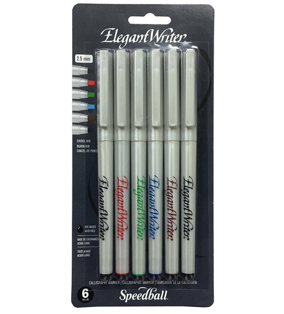 Pisaki Elegant Writer Pen Med. 2,5mm Assorted 6szt