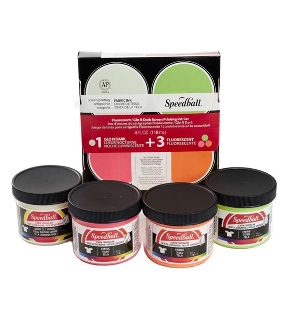SB Glow in Dark & Fluores Screen Printing Ink Set