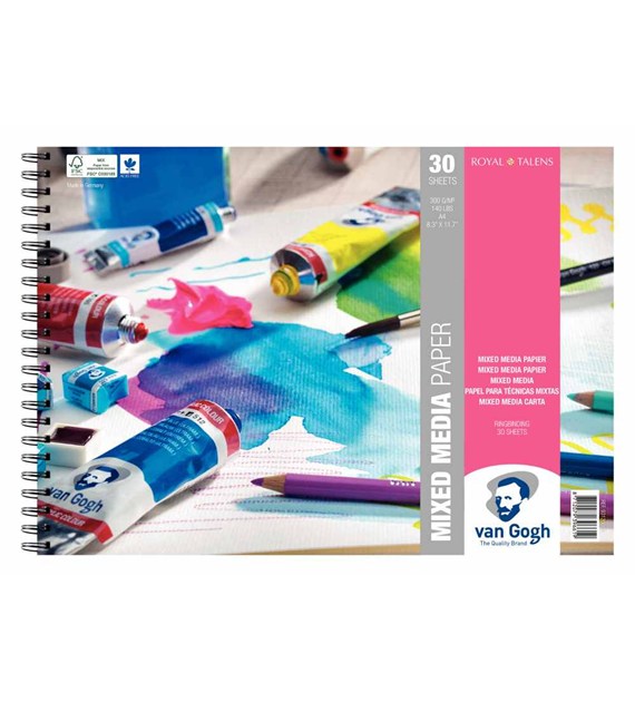 Van Gogh Mix Media paper A4 300g 30ark -blok