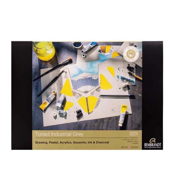 Rembrandt Ton. Industrial Grey A4 180g 50ark -blok