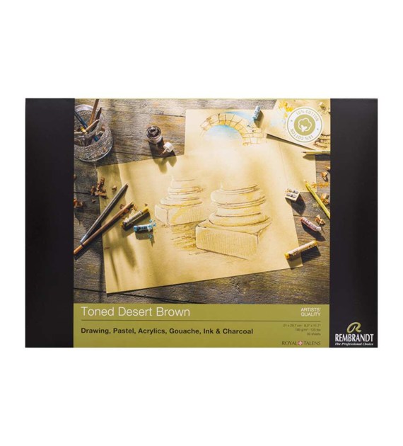 Rembrandt Toned Desert Brown A4 180g 50ark -blok