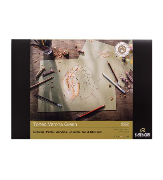 Rembrandt Toned Verona Green A4 180g 50ark -blok