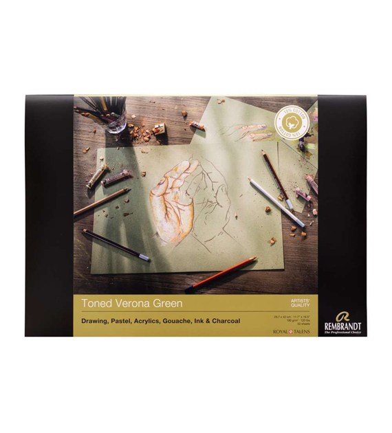 Rembrandt Toned Verona Green A3 180g 50ark -blok