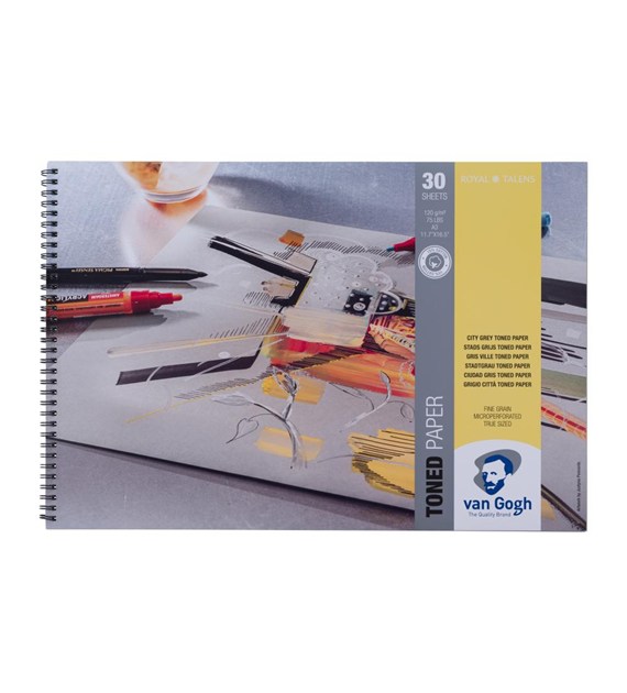 VG Toned Paper CITY GREY A3 120g 30ark -blok