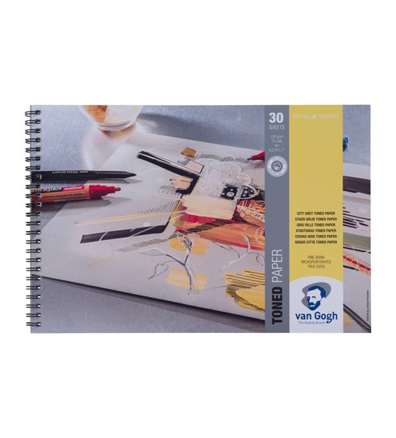 VG Toned Paper CITY GREY A4 120g 30ark -blok