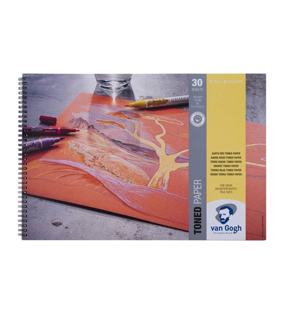 VG Toned Paper EARTH RED A3 120g 30ark -blok