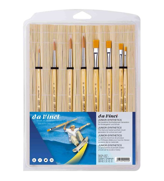 Da Vinci JUNIOR SYNTH. brush set 8szt+bamboo mat